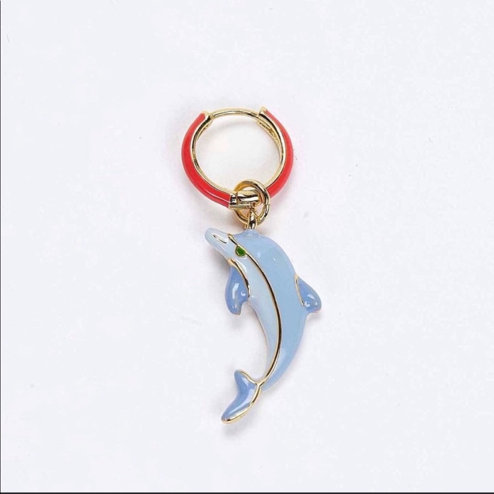Man Repeller Dolphin Hoop ‘n’ Charm Earring